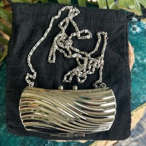 Vintage Silver Metal Mini Hardbody Crossbody